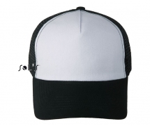 Jockey cap with mesh black-white